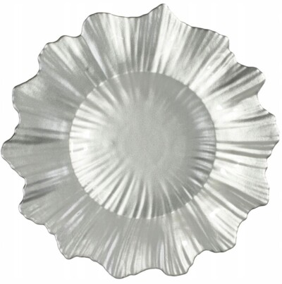 Podtalerz podstawka szklana pod talerz srebrna Ø 34