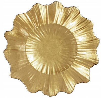 Podtalerz podstawka szklana pod talerz złota Ø 34