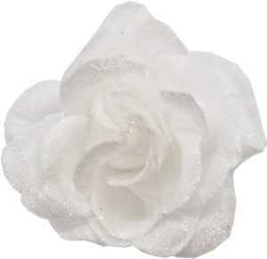 RÓŻA BIAŁA BROKAT