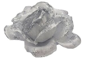 RÓŻA JASNY SZARY ZE SREBRNYM BROKATEM 2