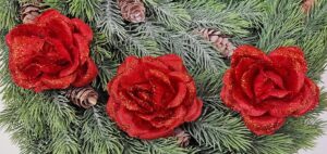 RÓŻA BROKAT CZERWONY 3