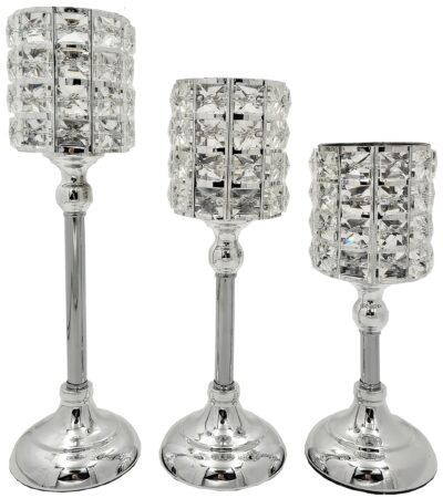 ZESTAW ŚWIECZNIKÓW F1006 SILVER