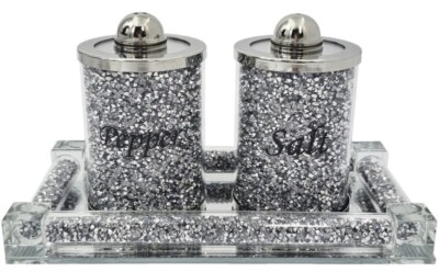 Pojemniki kryształowe SALT, PEPPER taca HX002