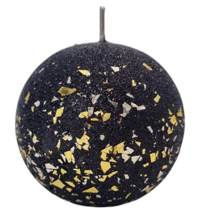 Świeca parafinowa GLAMOUR kula 8cm czarna