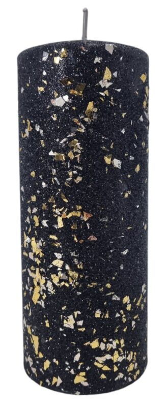 Świeca parafinowa walec GLAMOUR 17,5cm czarna