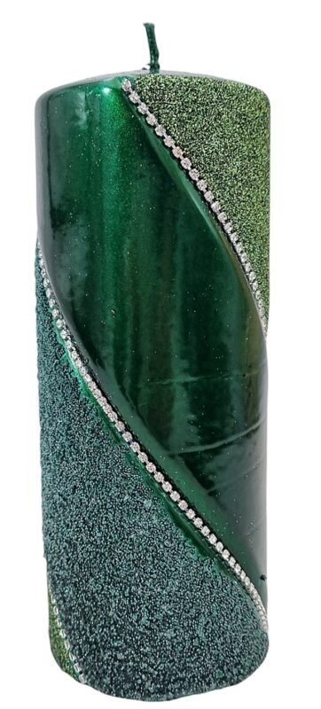 Świeca walec BOLERO 17,5cm zielona