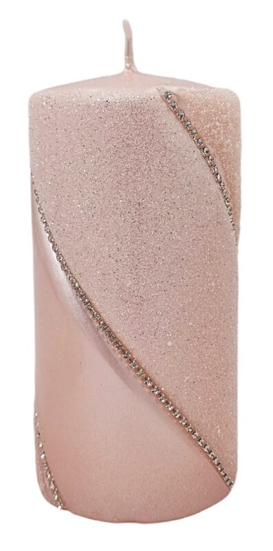 Świeca walec BOLERO 14cm różowa