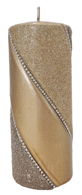Świeca walec BOLERO 17,5cm szampańskie złoto