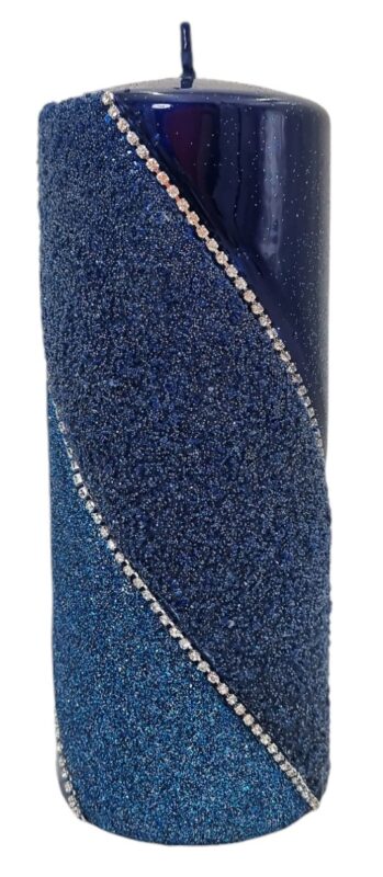 Świeca walec BOLERO 17,5cm granatowa