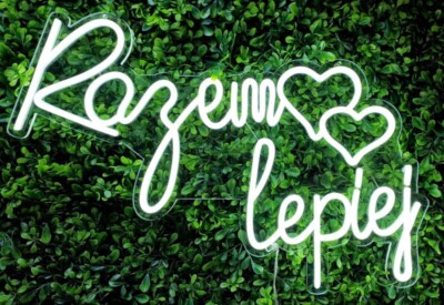 NAPIS LED RAZEM LEPIEJ 62x33cm