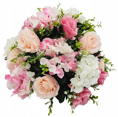 GOTOWA KOMPOZYCJA stroik z róży RÓŻA HORTENSJA