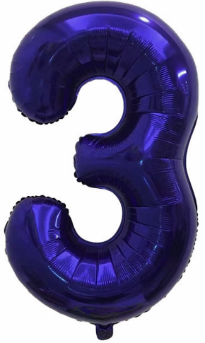 Balon foliowy 16 cali cyfra 3 granatowy