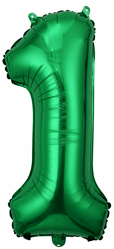 Balon foliowy 16 cali cyfra 1 zielony