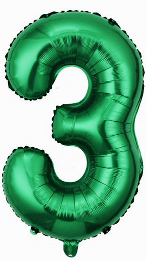 Balon foliowy 16 cali cyfra 3 zielony