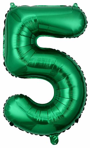 Balon foliowy 16 cali cyfra 5 zielony