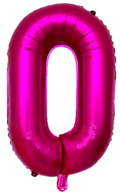 Balon foliowy 16 cali cyfra 0 różowy