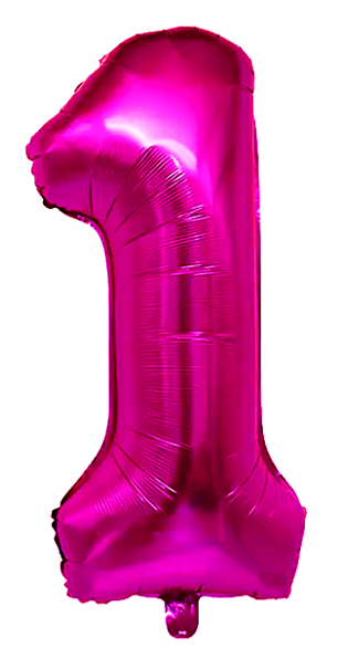Balon foliowy 16 cali cyfra 1 różowy
