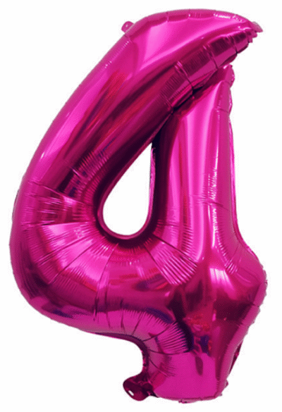 Balon foliowy 16 cali cyfra 4 różowy