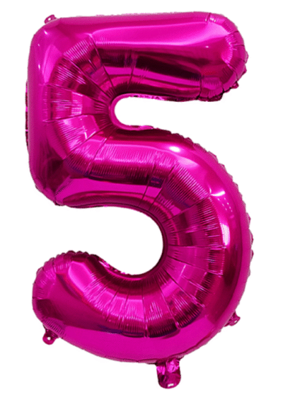 Balon foliowy 16 cali cyfra 5 różowy
