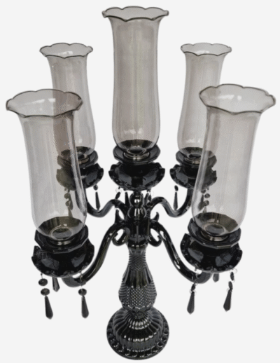 Kandelabra szklana czarna 69 cm 2559-4