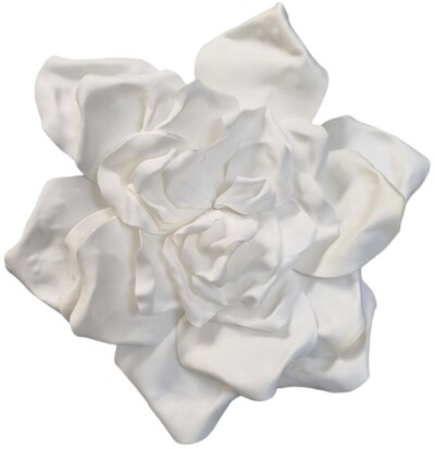 PIANKOWY KWIAT RÓŻY M 65CM NA ŁODYDZE ECRU