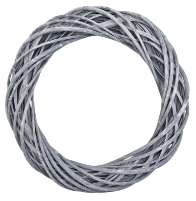 Wianek wiklinowy rattanowy 40cm szary