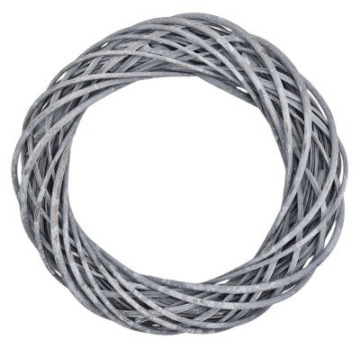 Wianek wiklinowy rattanowy 35cm szary