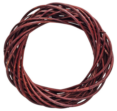 Wianek wiklinowy rattanowy 30cm brązowy