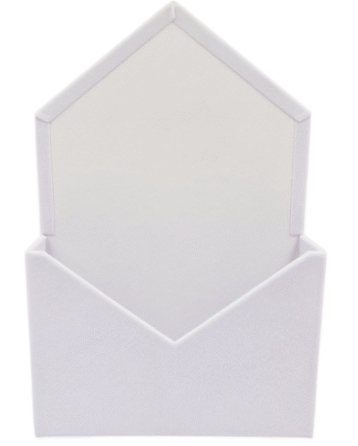 Flower box na kwiaty koperta welur W1995 biały