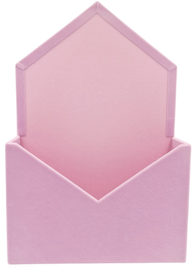 Flower box na kwiaty koperta welur W1996 różowy