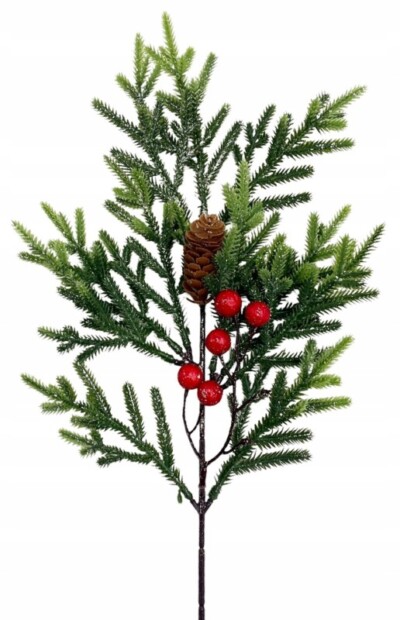 Gałązka świąteczna brokatowa 46cm XHL-ZT0017-C jarzębina święta dekoracja