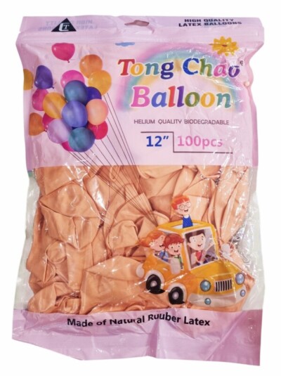 BALONY LATEKSOWE 12 CALI 100 SZTUK PUDROWA BRZOSKWINIA MK08