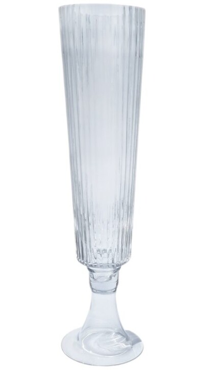 Wazon szklany wysoki ryflowany 65 cm BB399-1