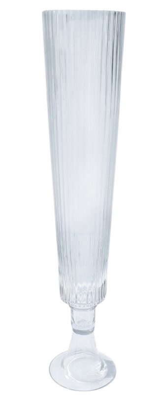 Wazon szklany wysoki ryflowany 80 cm BB399-80