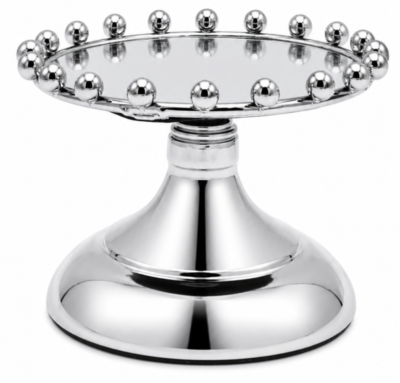 Mini patera ekspozytor na ciasto świece kwiaty candy bar JX-530-3 S srebrna