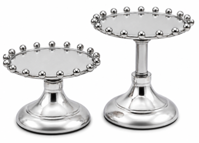 Mini patera x2 ekspozytor na ciasto świece kwiaty candy bar JX-530-3 i 4 srebrna